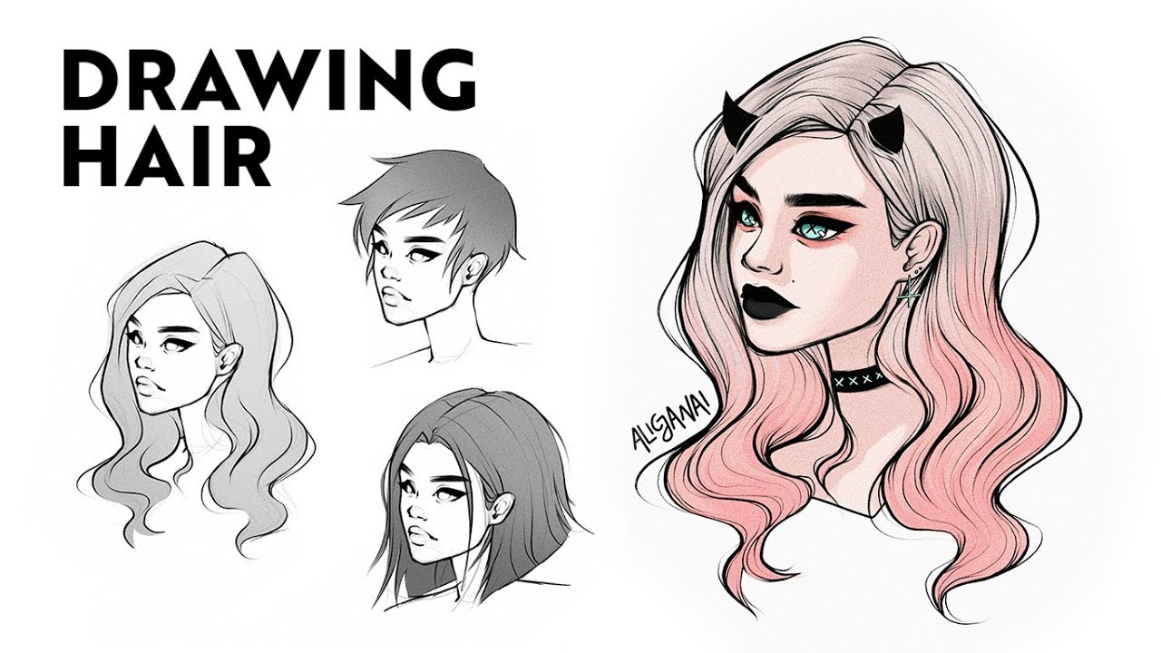 HOW TO DRAW HAIR: STEP BY STEP - YouTube