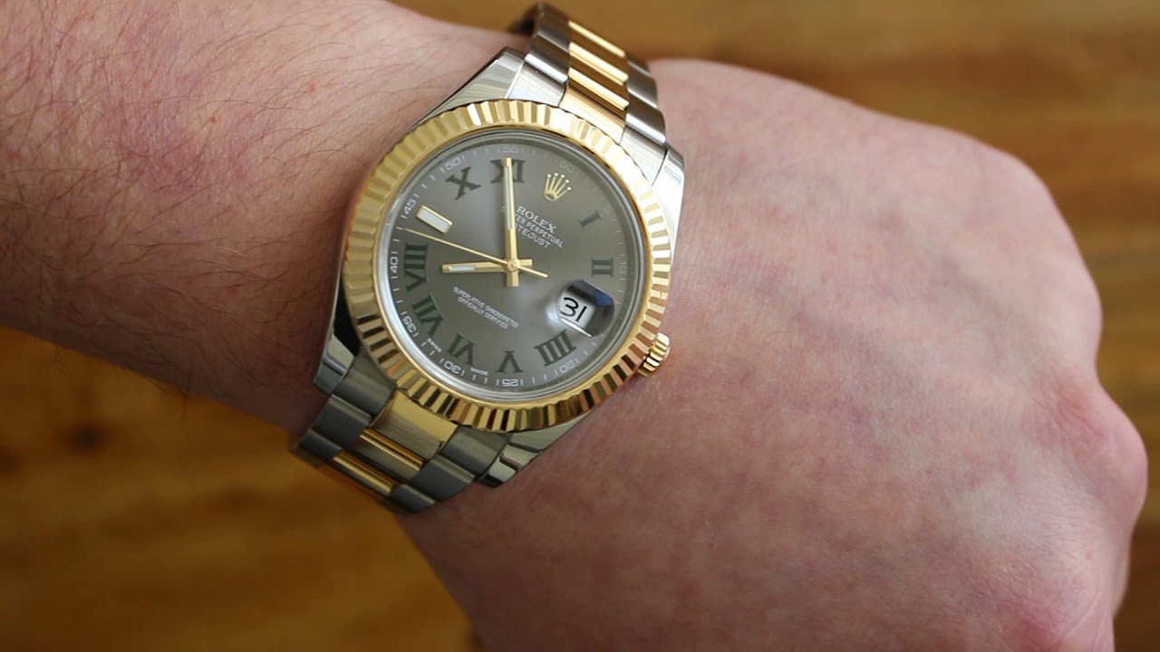 rolex datejust two tone grey dial