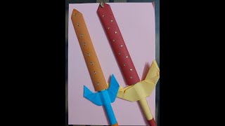 How to make paper sword/ step by step tutorial/ origami sword/ paper knife
