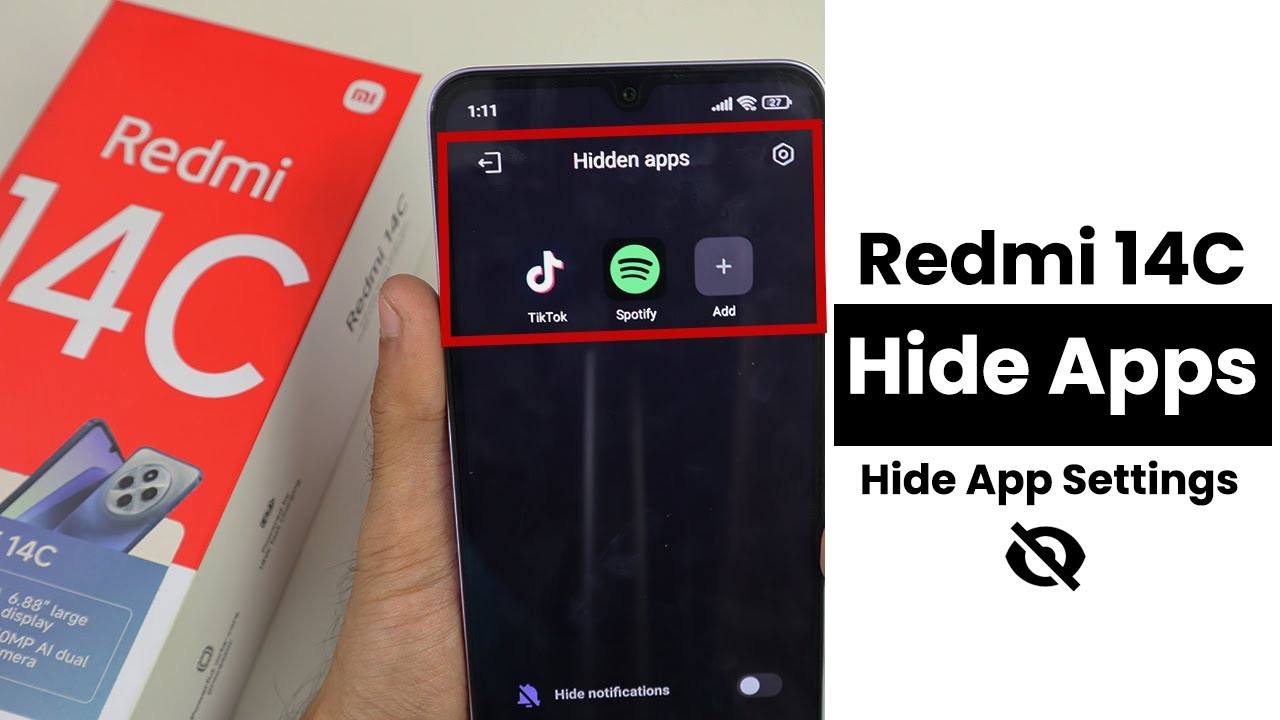 Как скрыть приложения в Redmi 14C | Настройки скрытия приложений