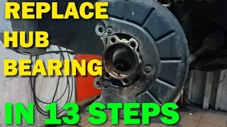 How to replace / change front wheel bearings VW Golf Mk5, Jetta in 13 steps