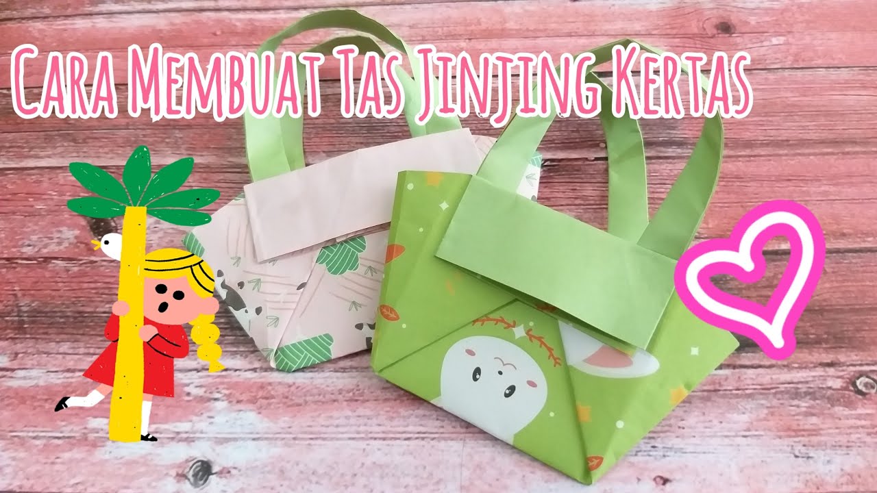 Cara membuat tas belanja dari kertas lipat | origami | kerajinan tangan | DIY - YouTube