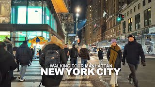 NEW YORK CITY  Manhattan Winter Season, Madison Avenue, 57th Street & Lexington Avenue, Travel, 4K