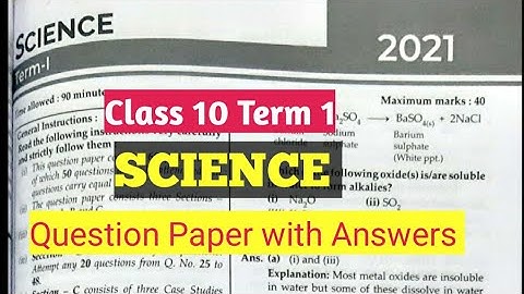 Science Class 10 Paper Solution|Class10 Term 1 Science Paper Answer Key| Class 10 2021 Boards