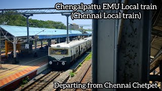 Chennai Beach - Chengalpattu Emu Departing From Chetpet Chennai Local Train Indian Railways
