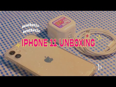 iphone 11 UNBOXING + SETUP aesthetic // white 128GB (ios 14 homescreen) ????