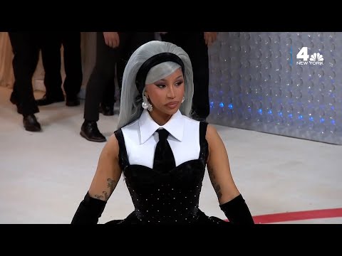 Cardi B Nails Karl Lagerfeld Theme at Met Gala 2023