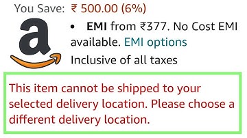 This Item Cannot Be Shipped to Your Selected Location Please Choose A Different Delivery Location ?