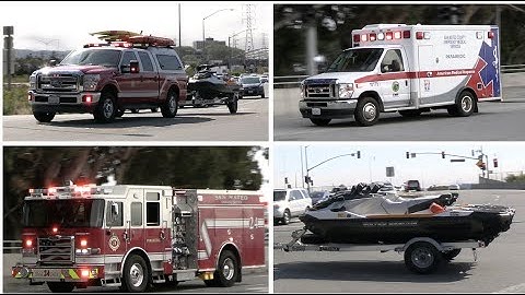 *WATER RESCUE RESPONSE* SMCFD and AMR responding code 3 for a water rescue. *RARE JET SKI*