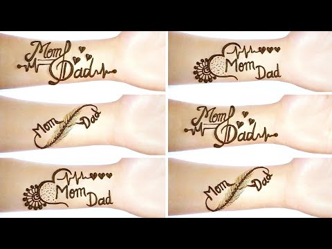 Mom and dad mehndi design | mom dad mehndi tattoo | mom mehndi tattoo ...
