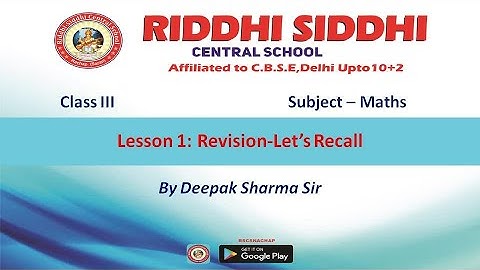 Class 3 I Maths  L-1  Revision   Let