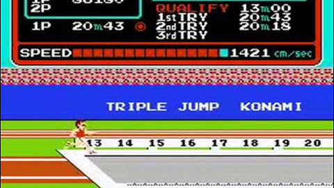 Track & Field (NES) - Round 1 Gameplay