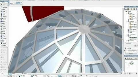 How to create dome shape with the curtain wall in ArchiCAD 15