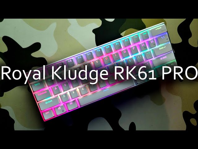 RK ROYAL KLUDGE 60% Mechanical Keyboard RK61 Pro, Wireless Gaming Keyboard  Aluminum Frame, BT/Wired RGB Keyboard Bluetooth, PBT 61 Keys Mechanical