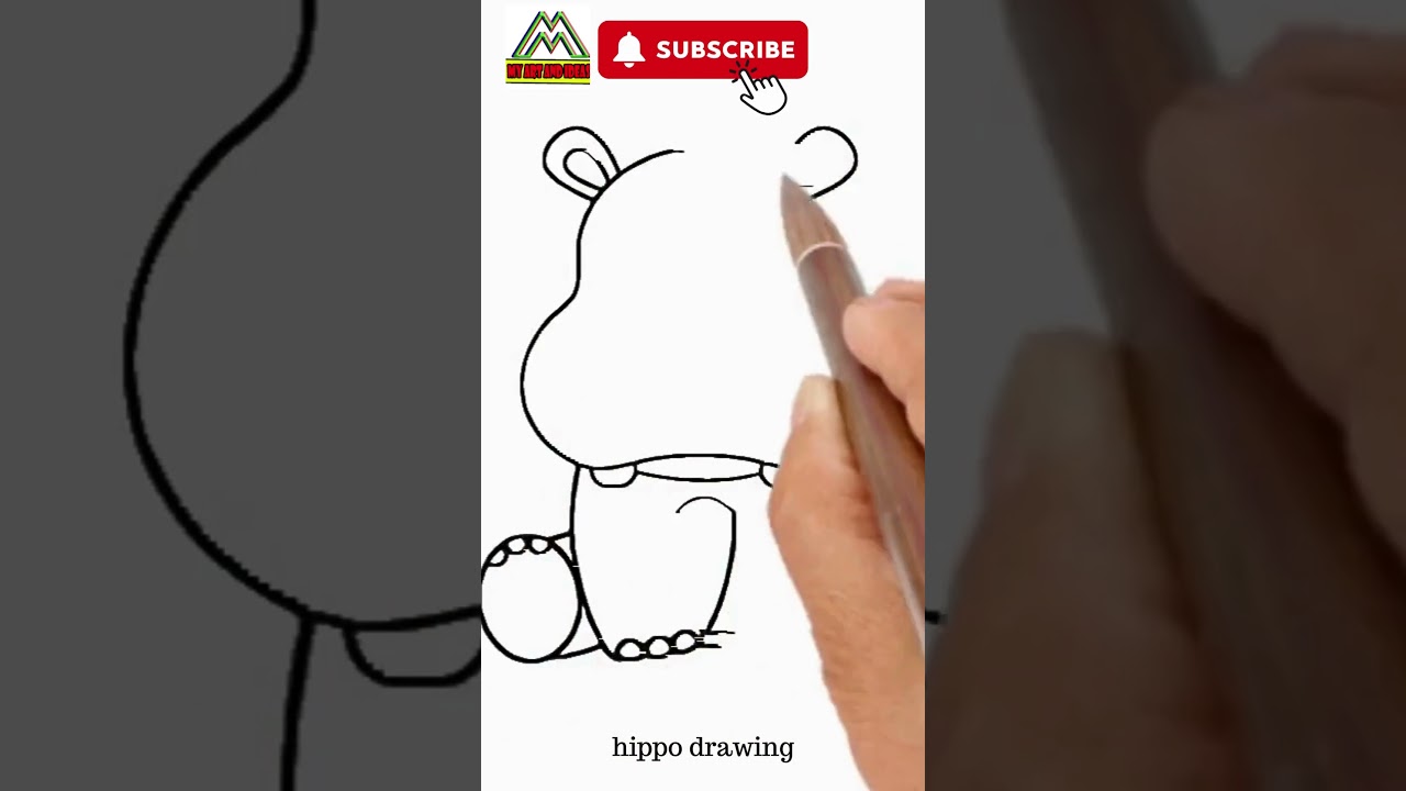 How to draw a hippo step by step / hippopotamus drawing easy