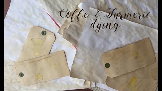 The sounds of... crafting - Turmeric and coffee dying paper