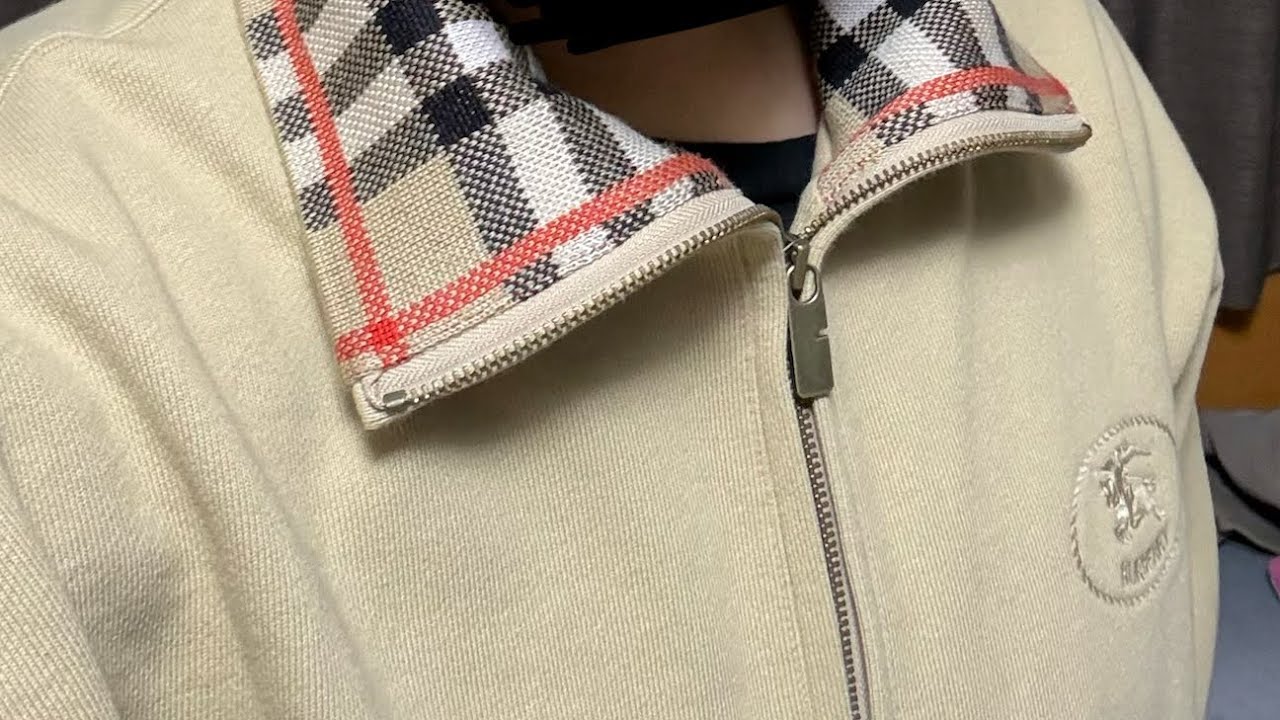 (Unboxing) 開封　Burberry Check half-zip cotton sweatshirt