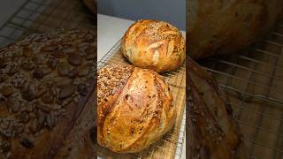 Multigrain Sourdough Bread 🤍 #sourdoughbread