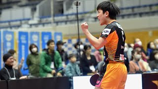 張本智和 スーパープレー&ヒーローインタビュー 岡山リベッツ vs 琉球アスティーダ ノジマTリーグ2024-2025 2025年03月09日(日) 福田公園体育館【卓球 Tリーグ公式】