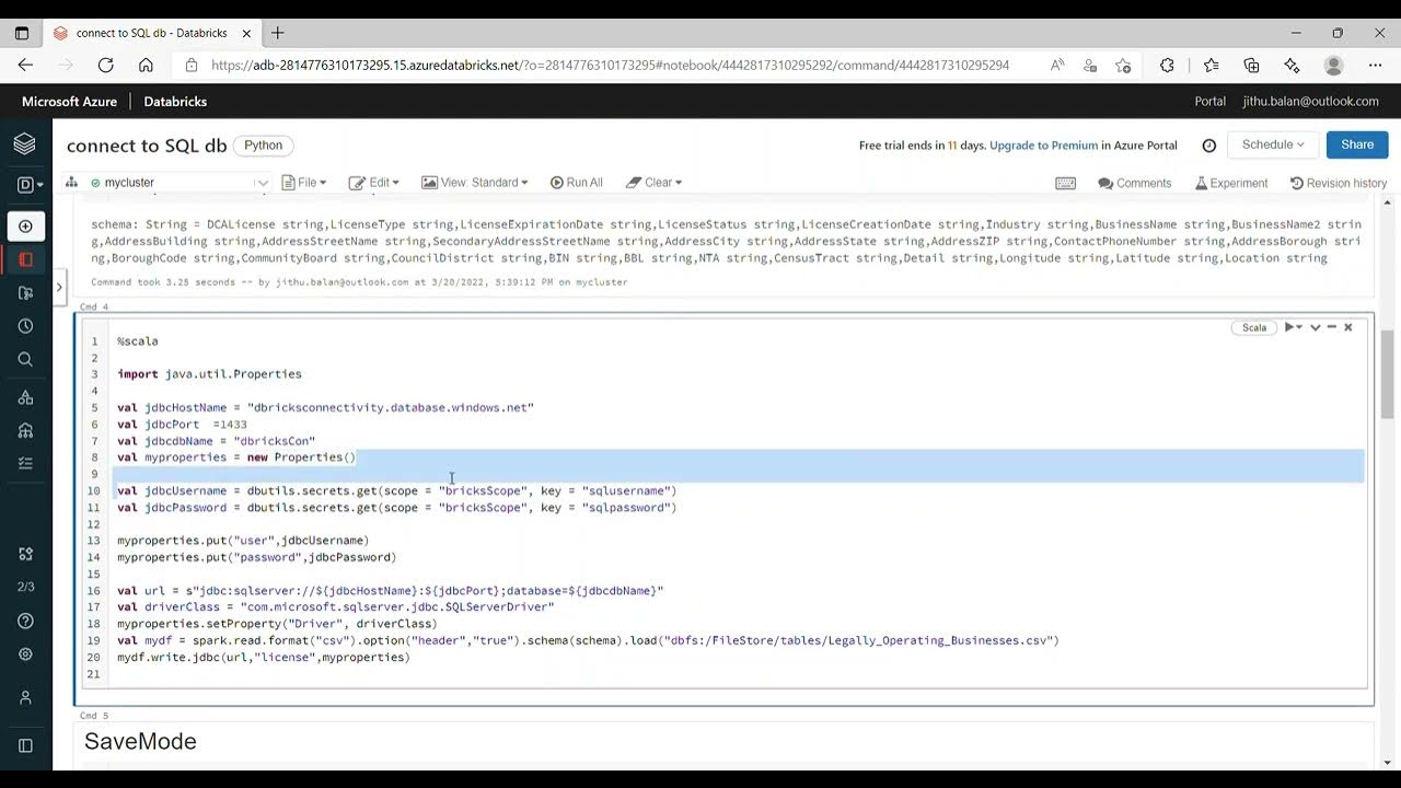 databricks connect to SQL db - YouTube