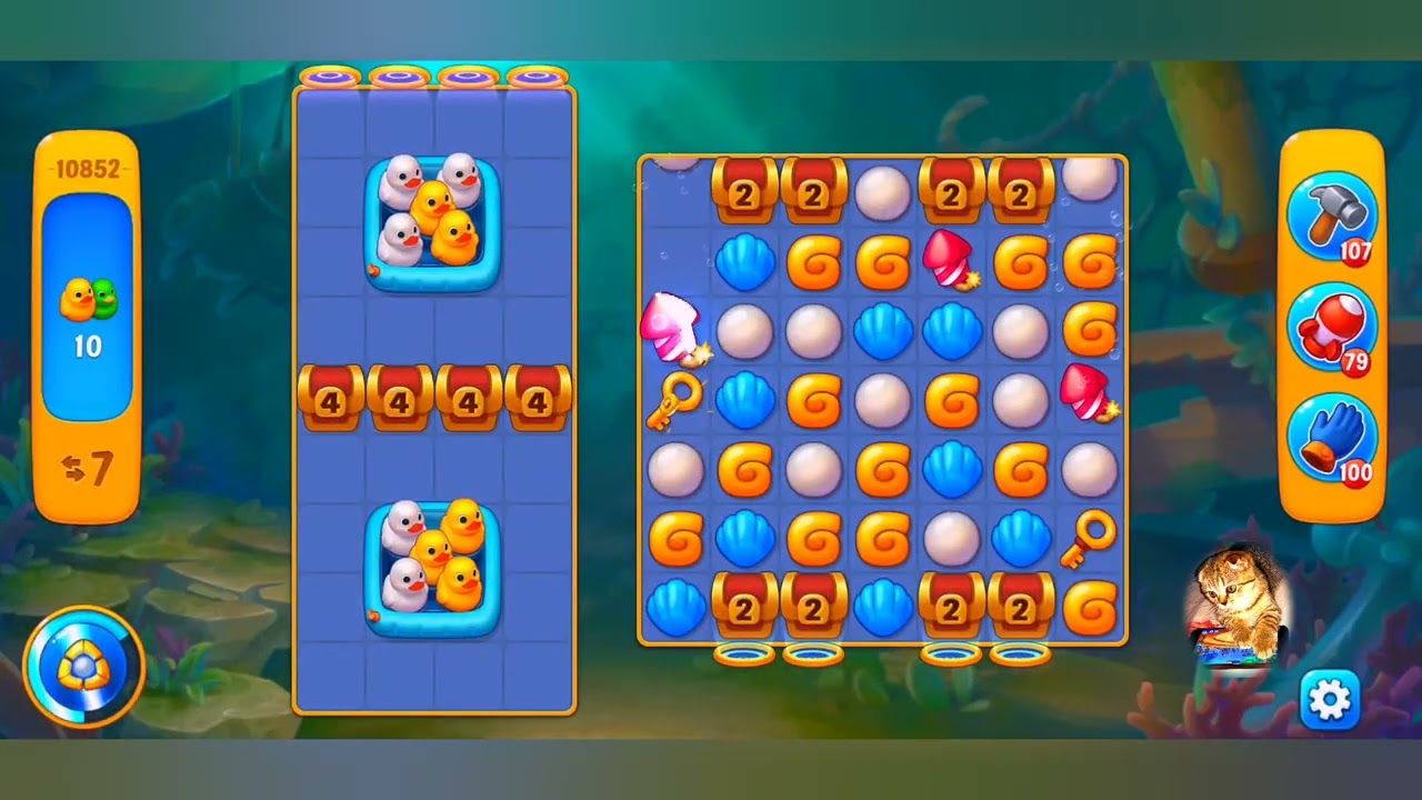 фишдом 2022  #  10852 уровень - прохождение без бустеров # Fishdom,   10852  level - no Boosters.