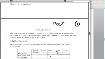 Datasets  - Entering pre-post survey data in excel