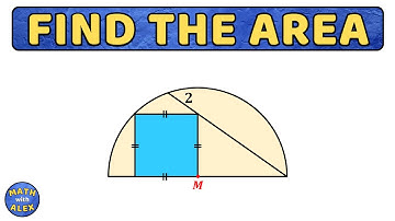 calculate the blue area | semicircle area | square area | intersecting chords