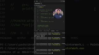 Pointer with String  in 60 second🔥 | Char Pointer | C Programming for Beginners #viral #cprogramming