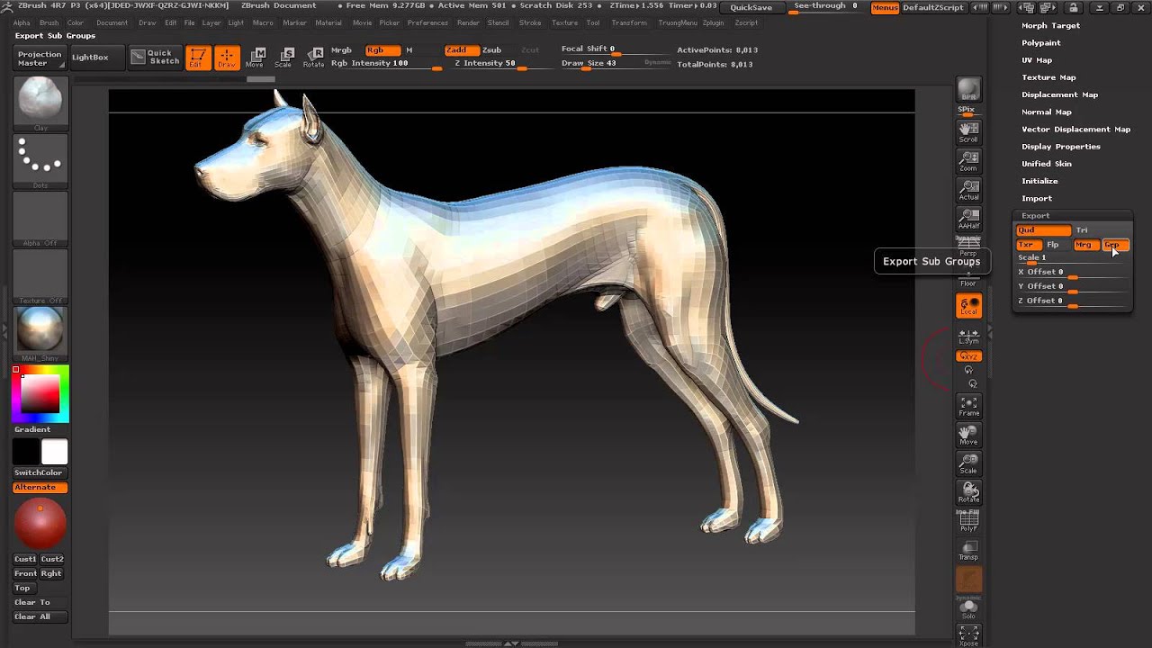 Zbrush: export model từ Zbrush sang Maya bị tách mesh - YouTube