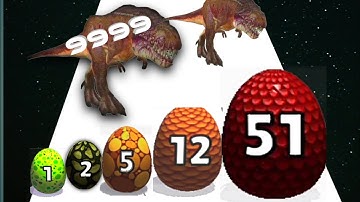 Dino Merge Run - Level Up Dinoasaur Max Level Gameplay (Dino Evolution Run) Part -1