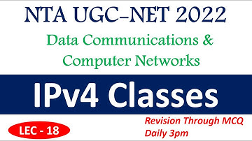 IPv4 Classes MCQ | Computer Network | NTA UGC NET Paper-2