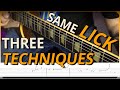 THREE WAYS to hit the SAME NOTE / Blues Lick with TABS