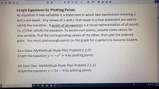 Graphing Equations by Plotting Points (Part 1)