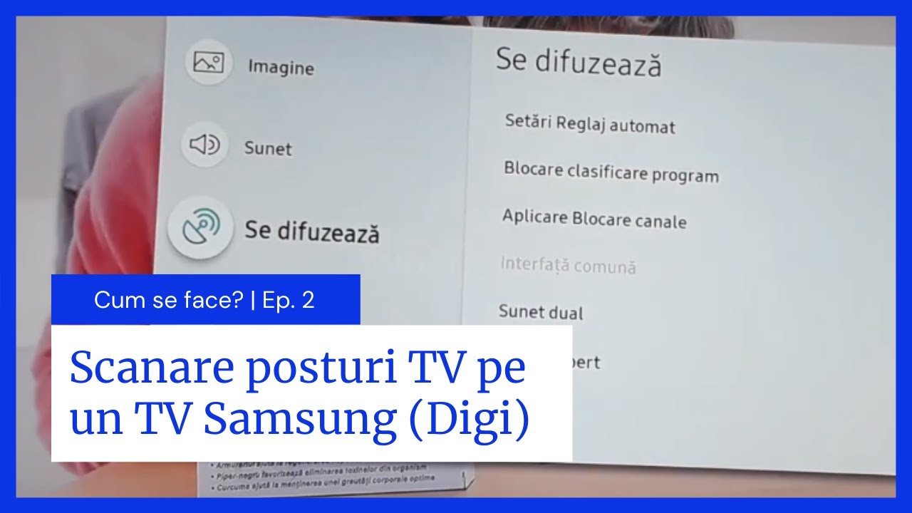 Căutare de posturi TV digitale, HD, 4K și analogice pe Smart TV Samsung la  Digi / RCS-RDS (2022) - YouTube