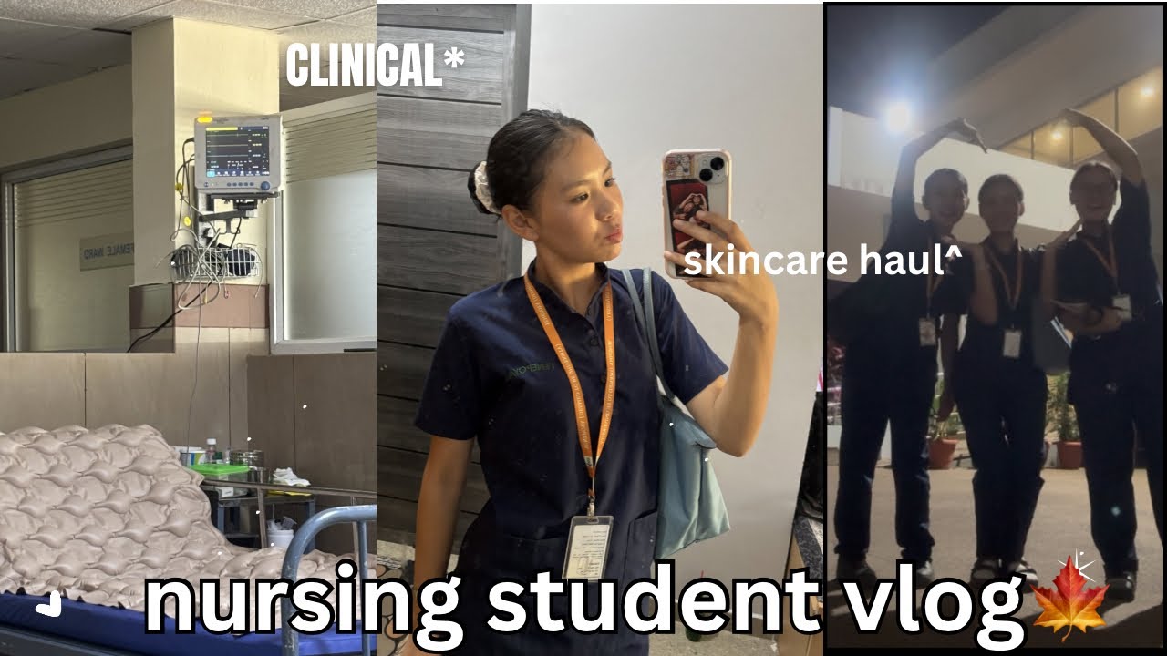 Realistic day in my life of a 1st year nursing student 🩺// skincare ...