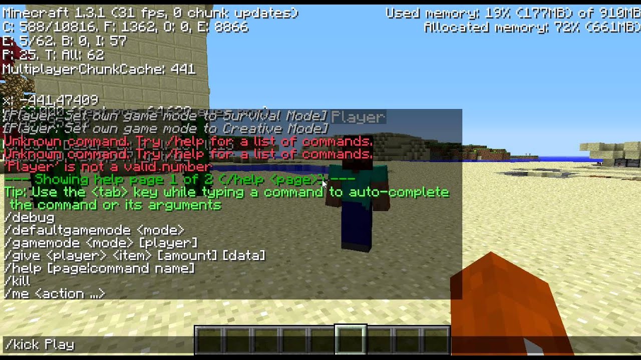 Minecraft 1.3.1 Prerelease /ban and /kick not working YouTube
