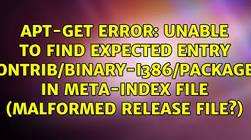 apt-get error: Unable to find expected entry contrib/binary-i386/Packages in Meta-index file...