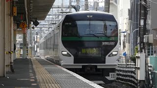 9783M E257系5000番台OM-92編成修学旅行臨　尾久駅通過シーン