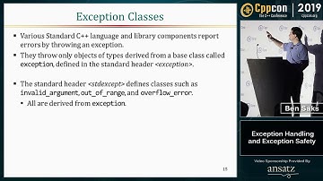 CppCon 2019: Ben Saks “Back to Basics: Exception Handling and Exception Safety”