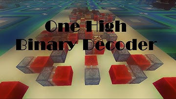 Minecraft Redstone Showcase - 1 High Binary Decoder