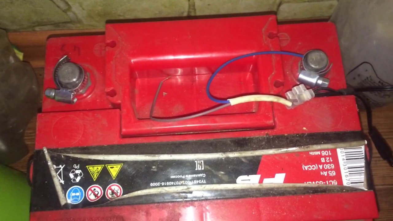 Зарядка автомобильного аккумулятора зарядным устройством от шуруповерта ...