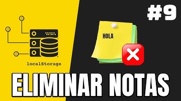 ✅ ELIMINAR las TAREAS con Javascript - LocalStorage #9