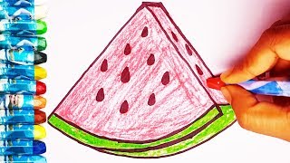 Fruits Drawing And Coloring Draw Watermelon Coloring Pages Fruit Drawing Fruits