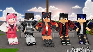 APHMAU FRIENDS DANCE CREW | CHICKEN WINGS MEME | GANGNAM STYLE | SHUFFLE DANCE - Minecraft Animation screenshot 2