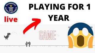 playing chrome Dinosaur game for 1 year (world record) 😱dinosaur game 😱 live