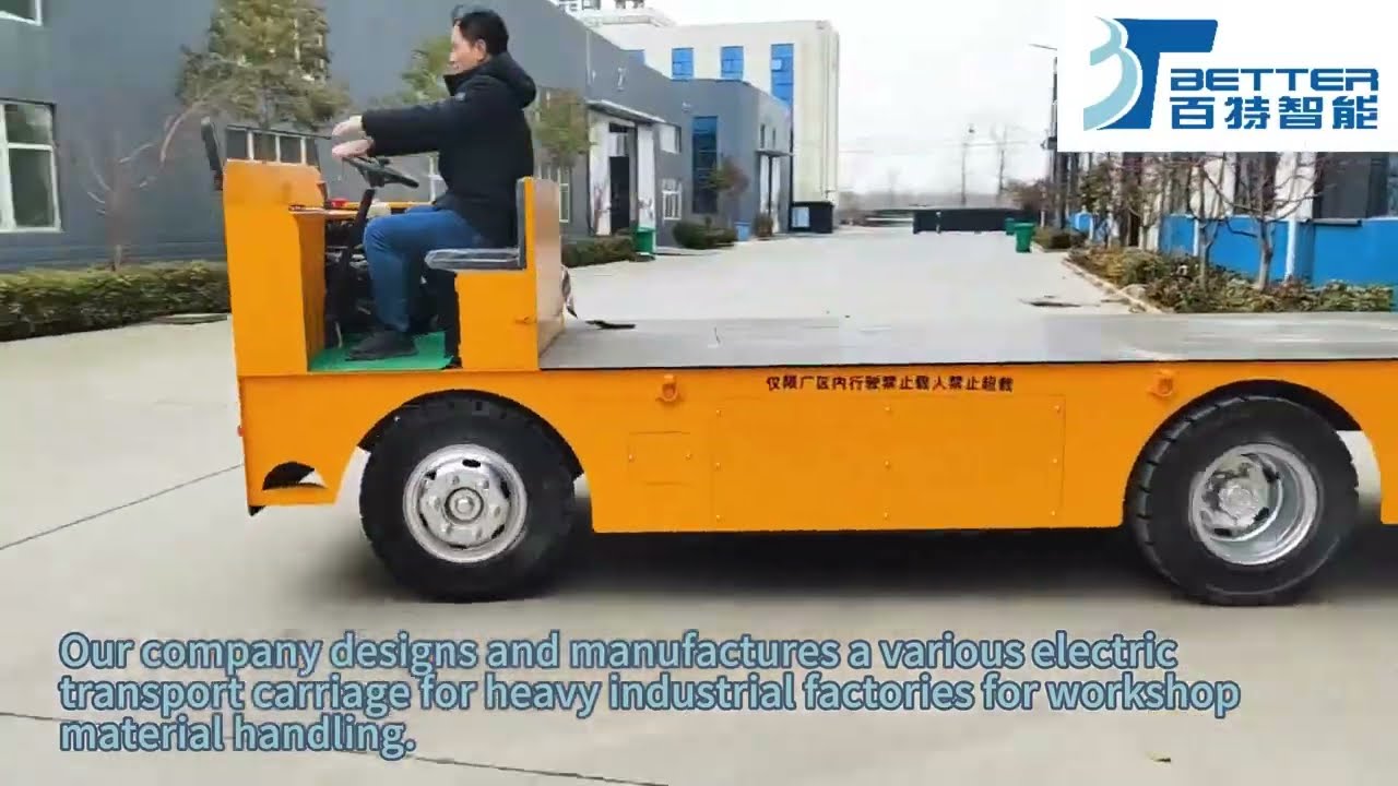 Industrial Electric Steering Wheel Transfer Cart Powerful Drive Rugged Body