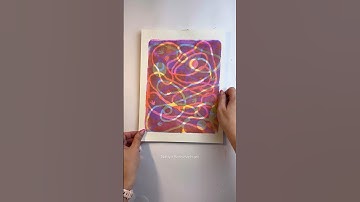 Gel printing with masks and yarn ✨ #monoprint #gelplateprinting #gelpress #gelplate #gelprinting