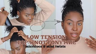 GET READY WITH ME || LOW TENSION PROTECTIVE STYLING - microlocs &amp; mini twists