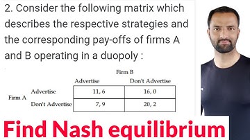 Find Nash equilibrium from the pay off matrix for two firms  operating in a duopoly Nash_Equilibrium