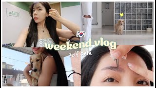 SELF-PAMPER VLOG 🇰🇷 hair extensions   brow lift | Erna Limdaugh
